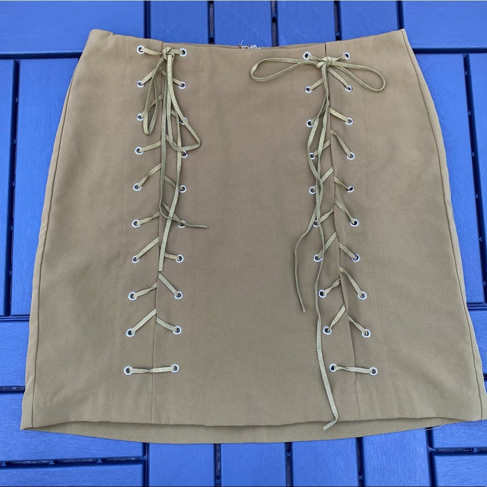 olive green skirt